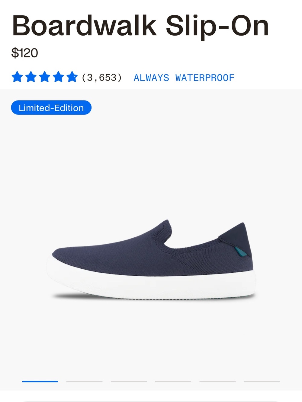 Vessi Slip-On Sneakers in Navy with White Soles